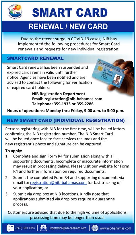 nib smart card form|national insurance board nib.